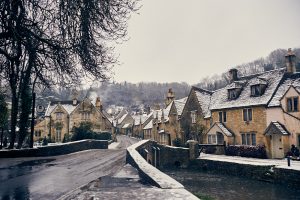 castle combe, cotswolds, england, uk, great britain, winter wonderland, winter, snow, village, cottage, snow