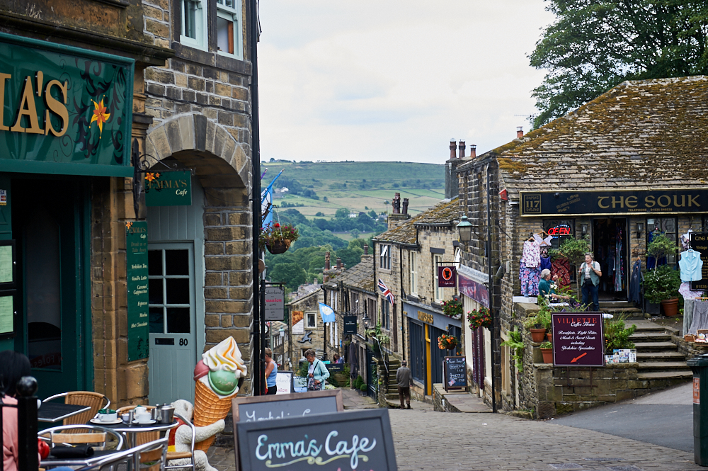 bronte, literature, village, yorkshire, haworth, small, main street, shops, cute, holiday, travel, cobblestone, england, photos and the city