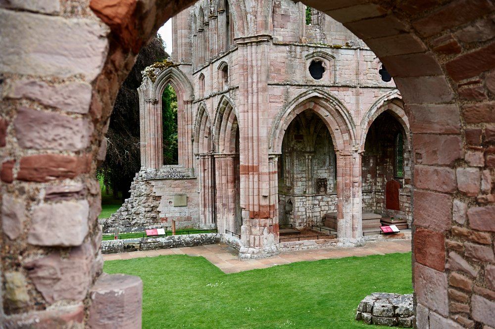 Dryburgh Abbey in the Scottish Borders, a romantic ruin and the grave of Sir Walter Scott.