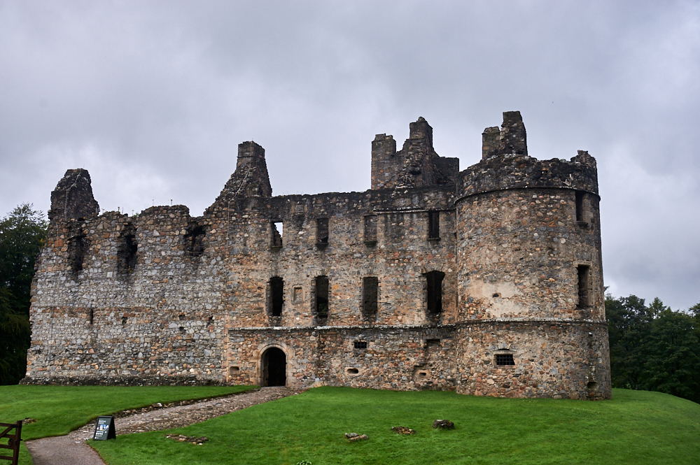 Balvenie Castle in Dufftown, Scotland is a beautiful ruin of an imposing castle.