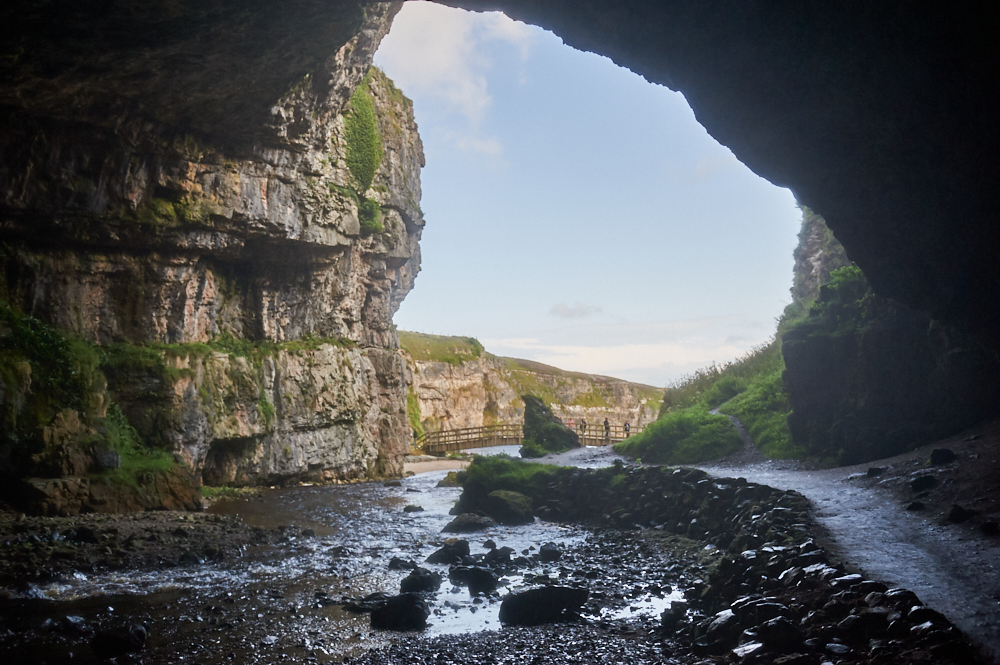 Smoo Cave, a large seawater and freshwater cave on the North Coast of Scotland.