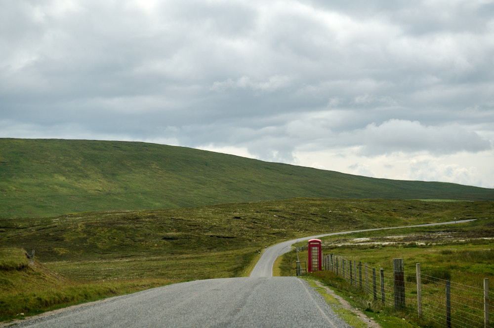 Driving along Ronas Hill in the Northmavine in Shetland.