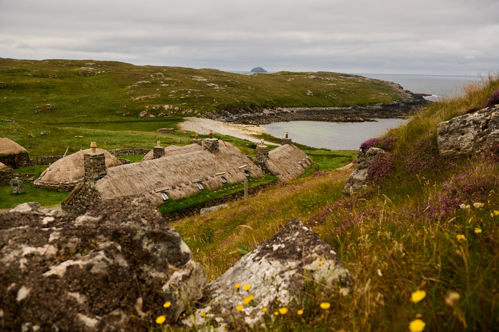 Visiting the Gearrannan Blackhouse Village in the Isle of Lewis in the Outer Hebrides.