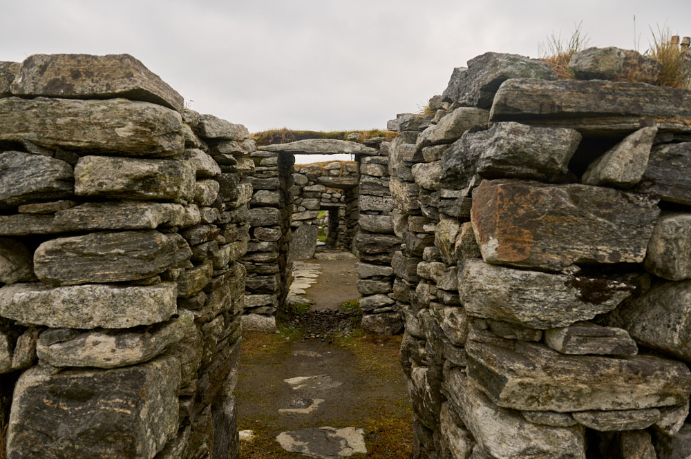 Visiting the Arnol Blackhouse on the Isle of Lewis.