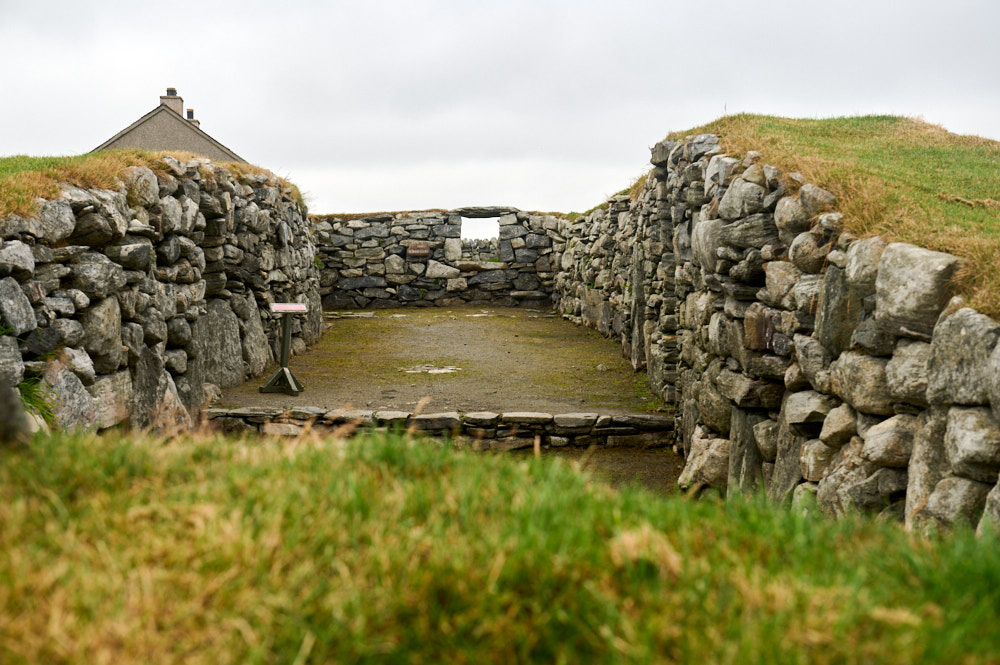 Visiting the Arnol Blackhouse on the Isle of Lewis.