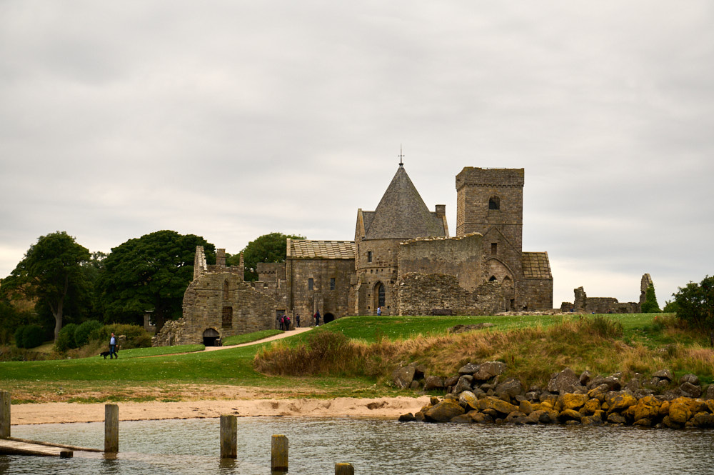 exploring Incholm Island in the Firth of Forth near Edinburgh