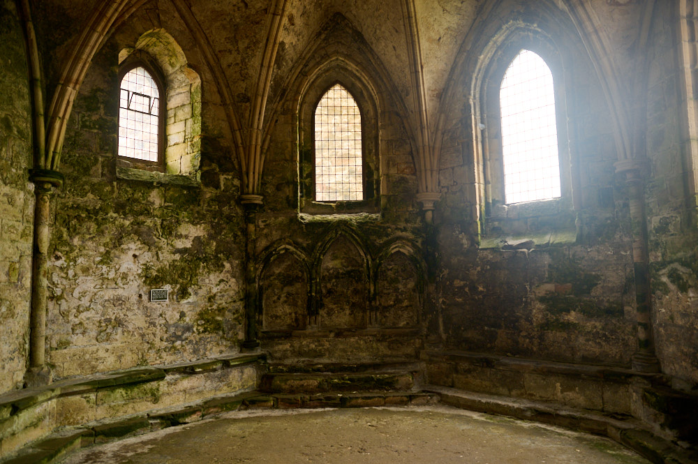 exploring Incholm Island in the Firth of Forth near Edinburgh