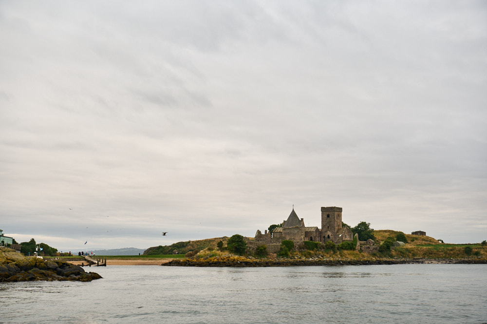 exploring Incholm Island in the Firth of Forth near Edinburgh