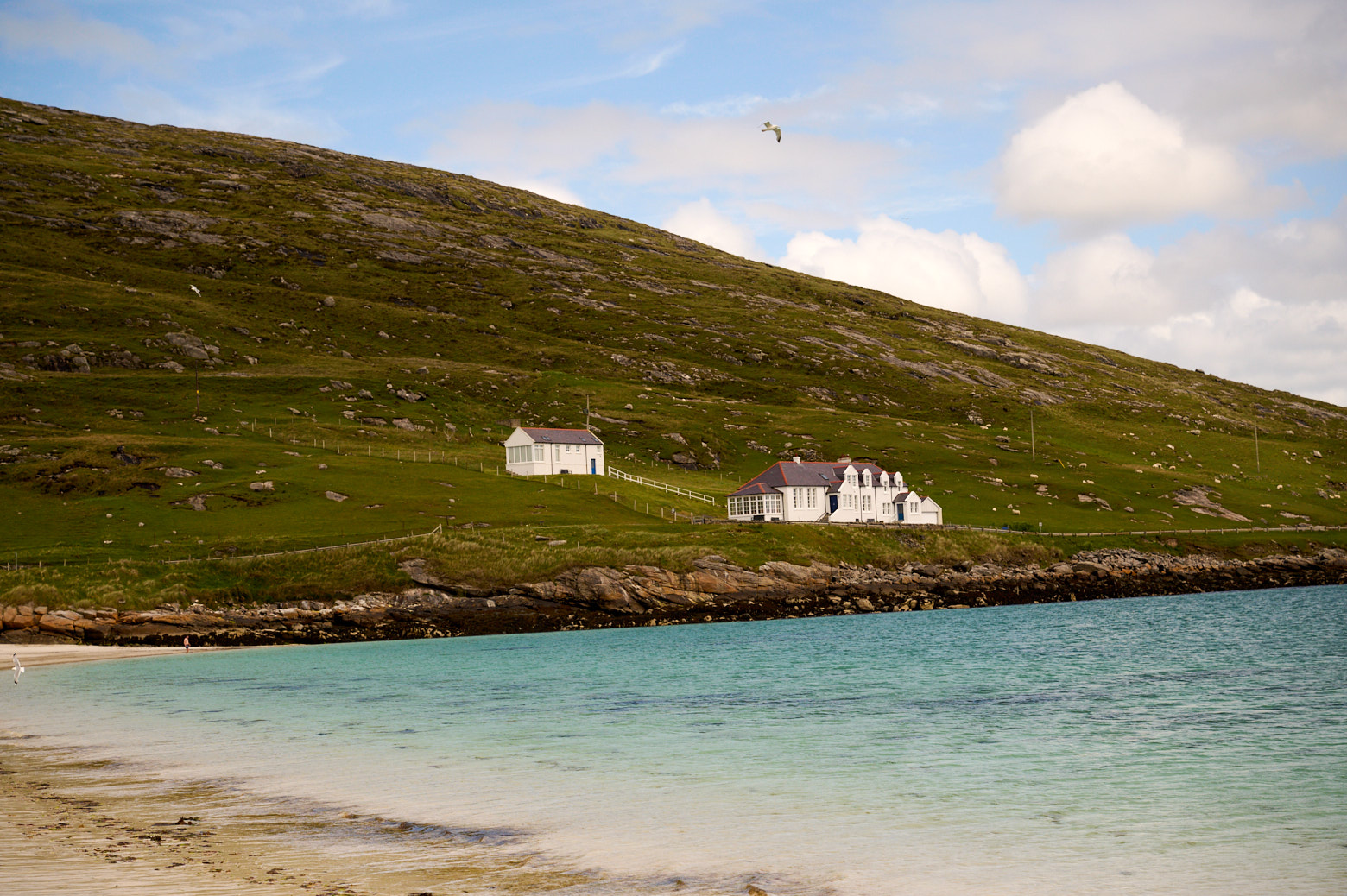 A walk along the famous beach on the Isle of Vatersay in the Outer Hebrides.