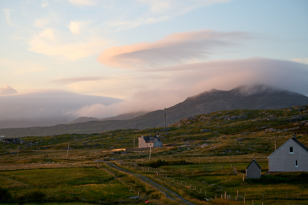 Sunset view from my thatched Cottage in South Uist