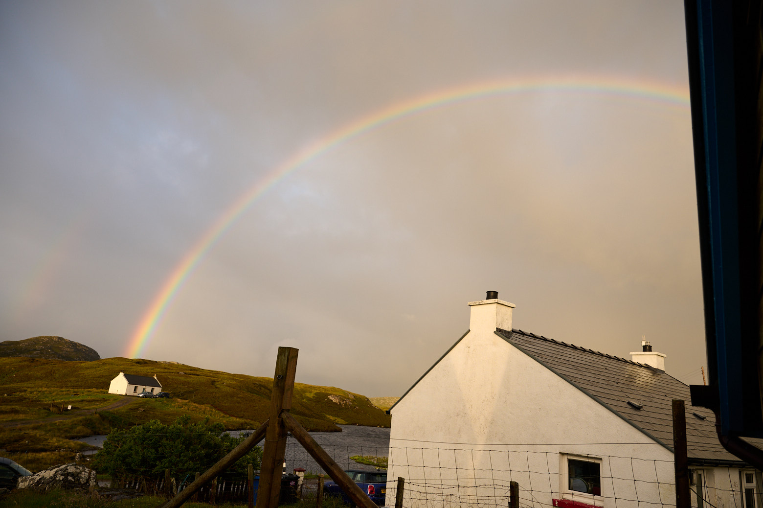 A rainbow over Grimsay, North Uist. Outer Hebrides