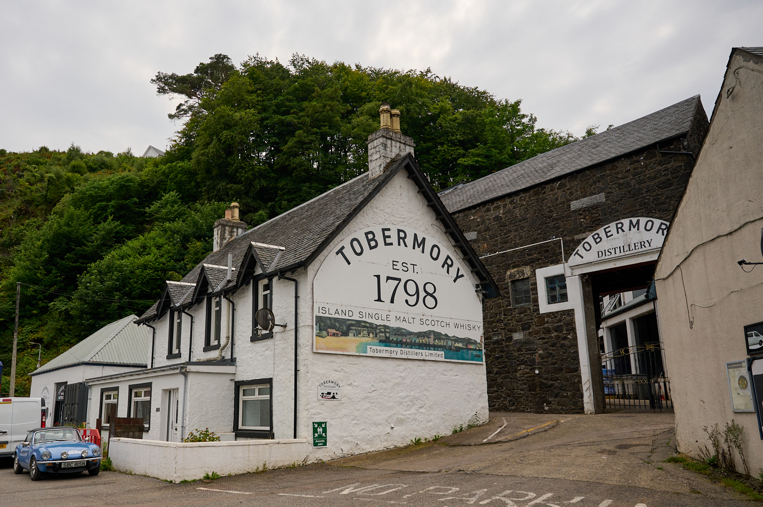 Exploring the Main Street in Tobermory, Isle of Mull. 