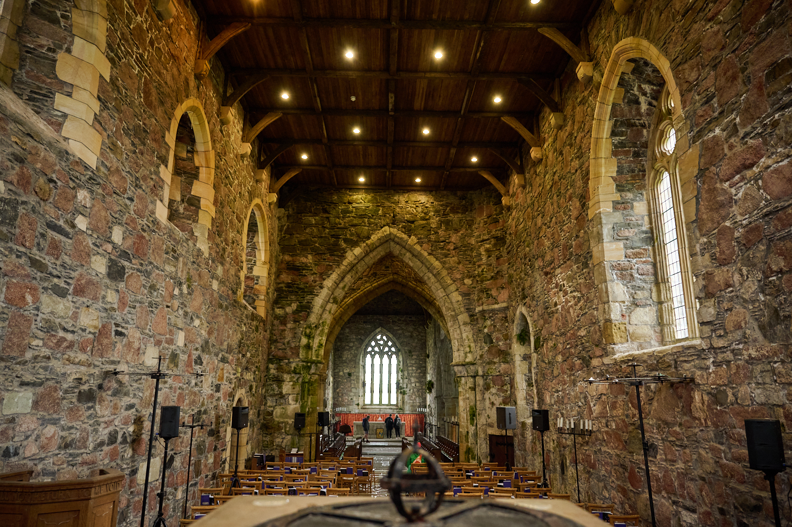 Visiting Iona Abbey on the Isle of Iona in the Inner Hebrides, Scotland